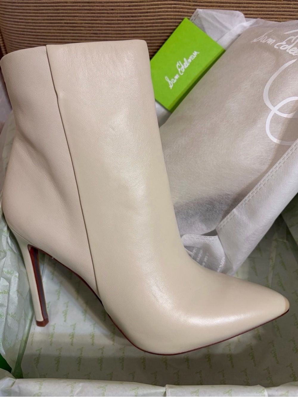 NWT Sam Edelman Wrenley Ivory Stiletto Pointed Toe Ankle Bootie-Sizes 10 & 10.5